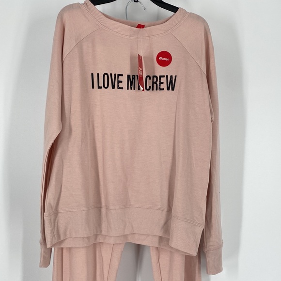 Family Pajamas Womens Family Matching I Love My Crew Pajama Set Pink XS, $45 NWT - Picture 3 of 4